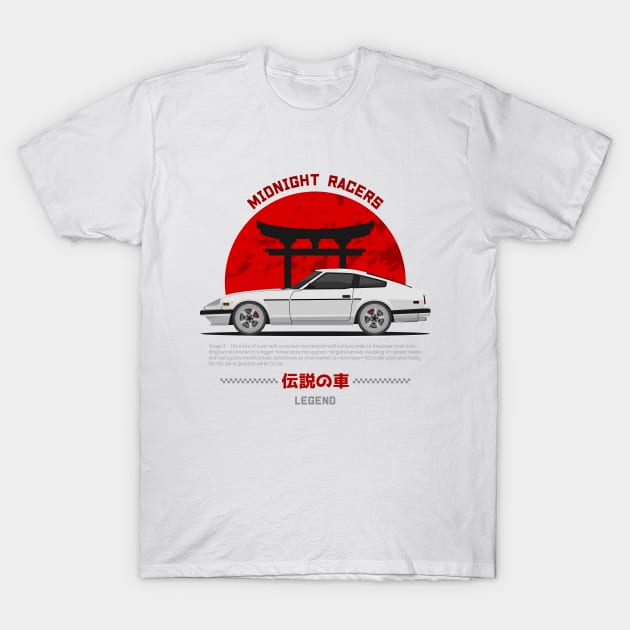 Tuner White 280ZX JDM T-Shirt by GoldenTuners